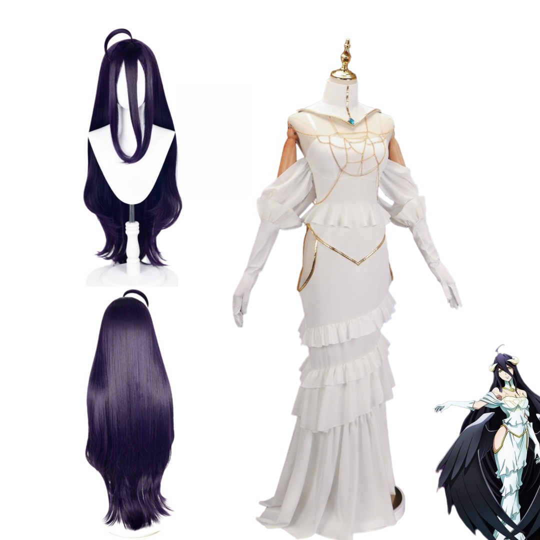 Costume Anime Cosplay - Overlord Arubedo Pure-White Devil Albedo Cosplay