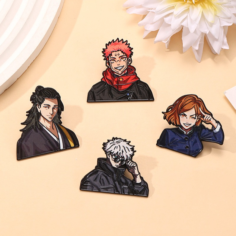 Anime Cosplay Gojo - 4pcs Creative Anime Jujutsu Brooch Cute