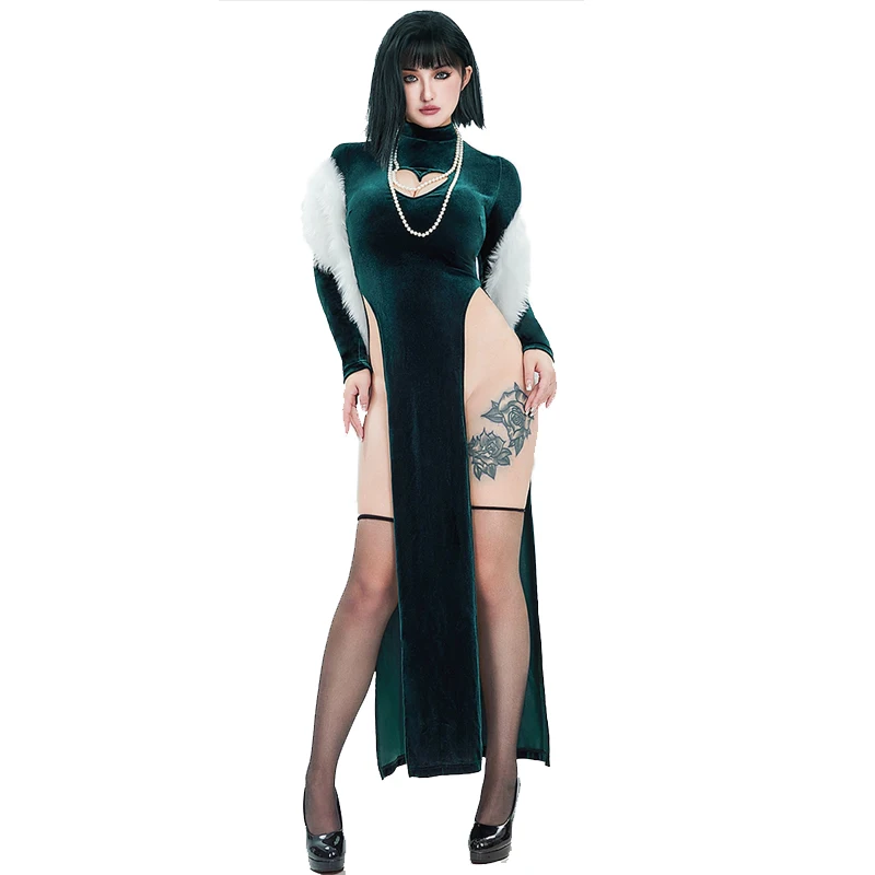 Sexy Velet Furry Cape Dress Wi - Anime Cosplay One Punch Man 评论和价格