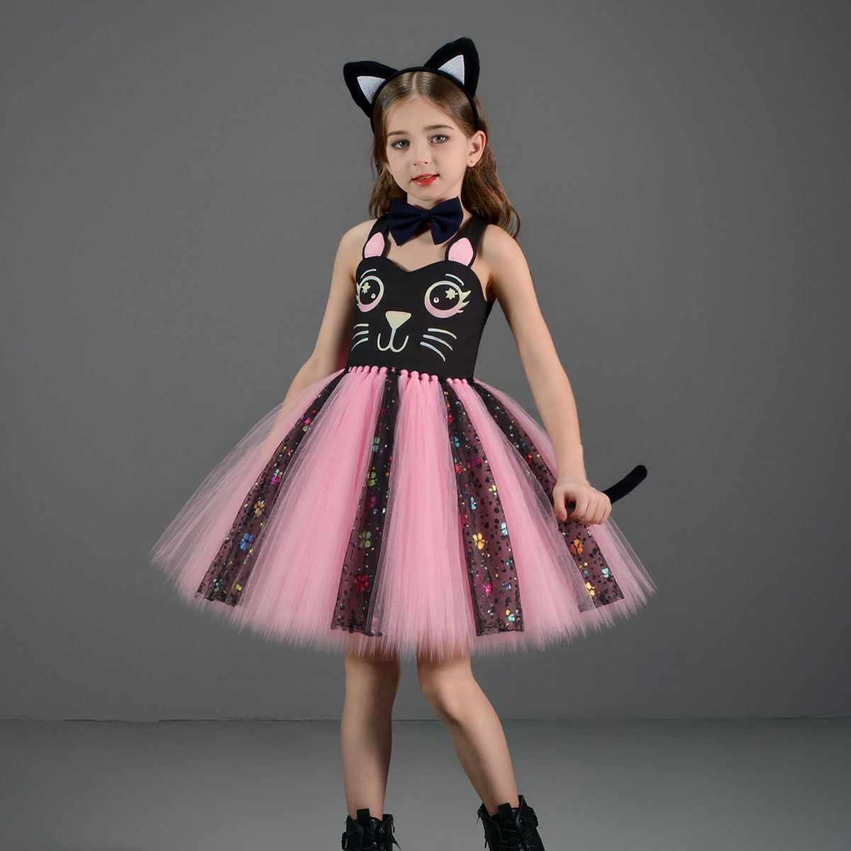 Pink Black Cat Tutu Dress for  - Anime Cosplay Simple 评论和价格