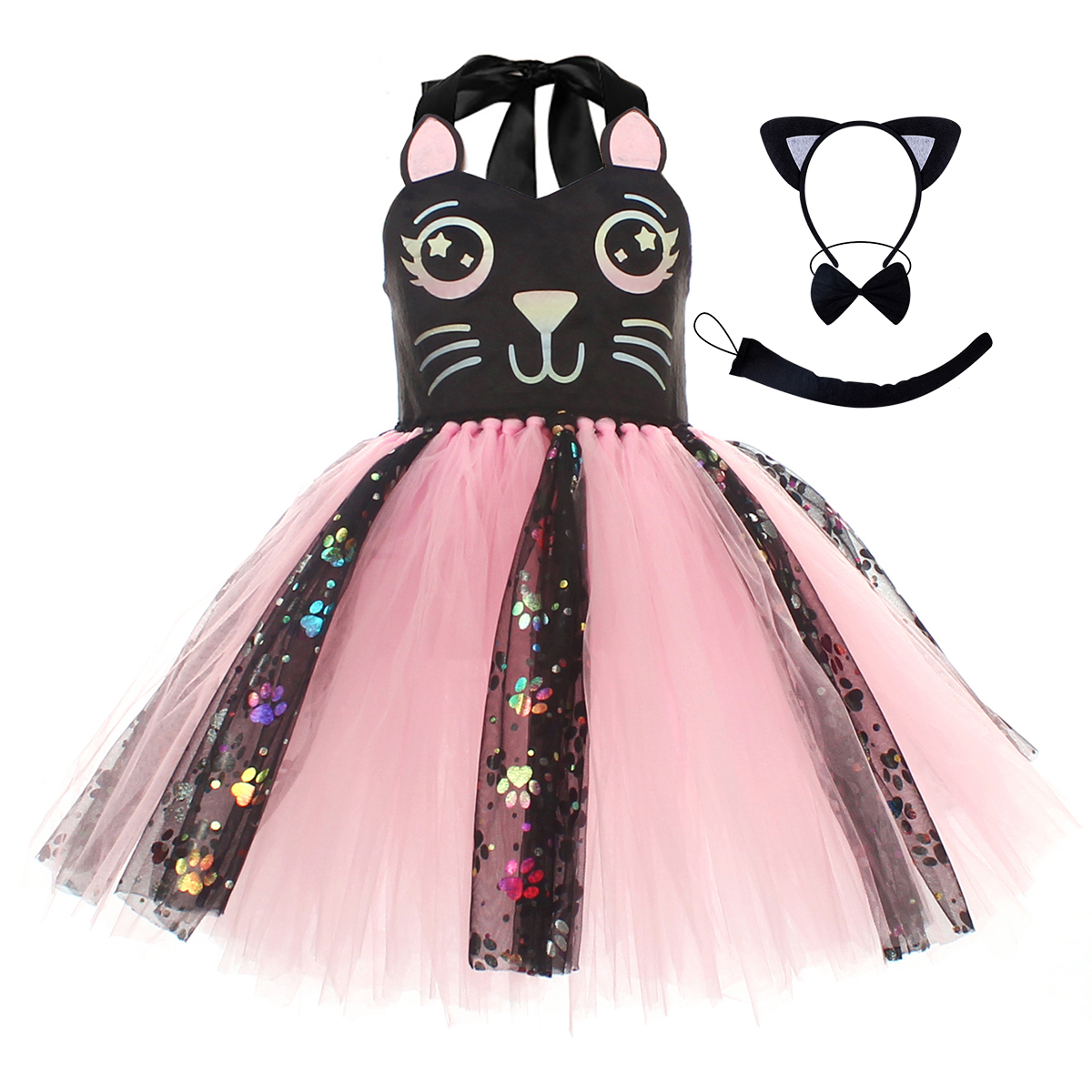 Pink Black Cat Tutu Dress for  - Anime Cosplay Simple 评论和价格