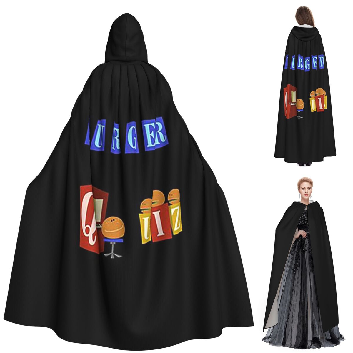 Burger Quiz New Logo Long Hood - Anime Cosplay Quiz 评论和价格