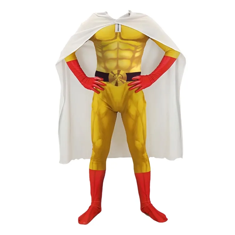 Saitama Full Cosplay Set One P - Anime Cosplay One Punch Man 评论和价格