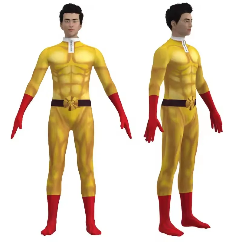 Saitama Full Cosplay Set One P - Anime Cosplay One Punch Man 评论和价格